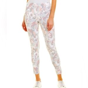 Spanx Women's Abstract Floral Jeans Ish Ankle Leggings Blush Bloom Pink sz M.